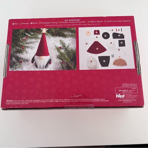 Light Up Gnome | Fabric Craft Kit - Picture 2 of 4